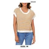 MakeMeChic Women's Striped Knit Vest Tops