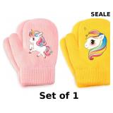 3 Pairs Kids Knitted Mittens Toddler Winter Gloves