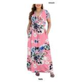 Women's L-5XL Short Sleeve Plus Size Maxi Dress