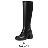 Tscoyuki Black Boots Knee High
