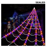 Spider Webs Lights: 200 Purple & Orange LED Hallow