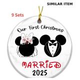 Set of 9 First Married Ornaments 2024