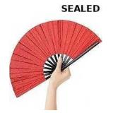 Bamboo Hand Fans, 13 Inch Large Glitter Rhythmic