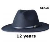 Kids Felt-Fedora-Hat Classic-Vintage Wide-Brim cap