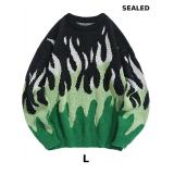 ZAFUL Women Y2K Aesthetic Flame Graphic Sweater