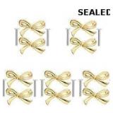 DOITOOL Brass Bow Cabinet Knobs Gold Drawer Pulls