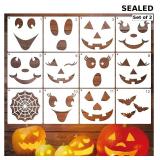 yhslmh Pumpkin Stencils for Painting X2