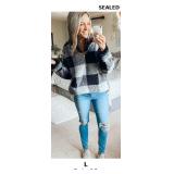 ZESICA Women's Plaid Long Sleeve Zipper Sweatshirt