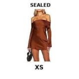 Elegant satin mini dress off shoulder