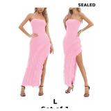 Capuffy Womens Tube Strapless Maxi Dress