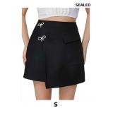 WDIRARA Women's Bow Front Wrap Mini Skirt