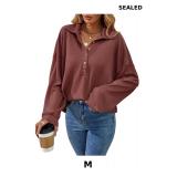 WDIRARA Women's Button Down Long Sleeve T Shirts