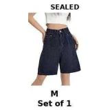 EMMIOL Denim Shorts Embroidered Jorts Baggy Wide