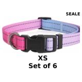 6x Adjustable reflective dog collar x6