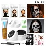 Lictin Black and White Face Body Paint with Gold G