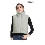 V VOCNI Womens Sherpa Fleece Vest Fuzzy Crop Vest
