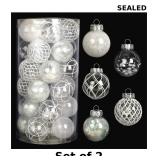 2x 30 clear shatterproof Christmas ball ornament