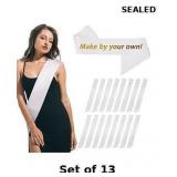 13x White Sash Blank Sashes Satin Sashes