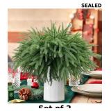 HUZIYAHAN Christmas Norfolk Pine Stems -18Inch Art