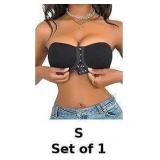 WDIRARA Women's Front Closure Strapless Bras