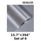 6x wishFIRE Silver Peel and Stick Wallpaper