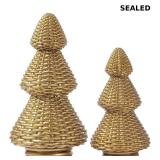 DN DECONATION Gold Christmas Tree Figurines