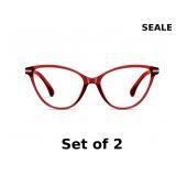 2x Cat Eye Nearsighted Glasses for Women Men...