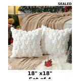 4x TOYPOPOR Christmas Pillow Covers 18'' x 18''...