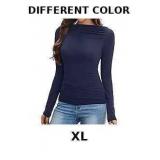 Amoretu Women's Stretchy Boat Neck Ruched Shirt