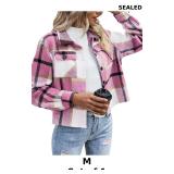 Zeagoo Flannels for Women Cropped Shacket Jacket