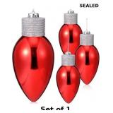 Zubebe 4 Pcs 8 Inch Giant Christmas Glitter Lightb