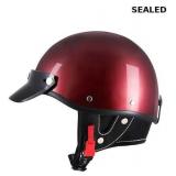 SEALED-Open Face Motorcycle Half Helmet, L