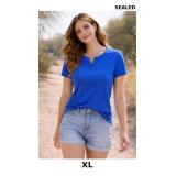Dagcros Blue Henley T-Shirt for Women
