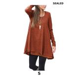 Poetsky Women's Long Sleeve Solid Color Shirts