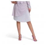 Striped Skirt with Pleated Underskirt