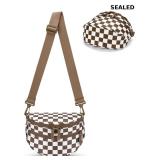 FODOKO Small Checkered Crossbody Bag