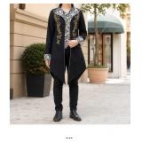 Black and White Embellished Coat