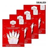 4 Pack, Holiday Time 100 Clear Mini Lights