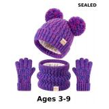Kids Winter Hat Scarf Gloves Set