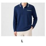 Long Sleeve Navy Polo Shirt