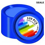 120 PCS Blue Plastic Plates