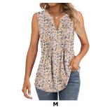 Locoowai Women's Tank Tops Sleeveless Pleated Tuni