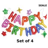 4x Happy Birthday Banner,16 Inch Mylar Happy...