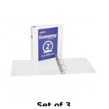 3x Avery Economy Round Ring View Binder