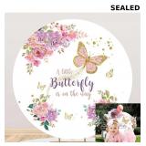 6x6ft Butterfly Round Backdrop Cover