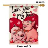 2x Artofy Valentines Day Love You Pig Time...