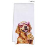2x Golden Retriever Gifts Kitchen Towels