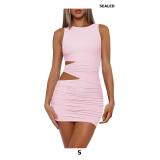 Women's Sexy Bodycon Ruched Sleeveless Dresses