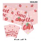 2x MaitianGuyou Strawberry Party Tablecloth,