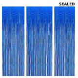 Blue Streamers Foil Fringe Curtain, 3 Pcs